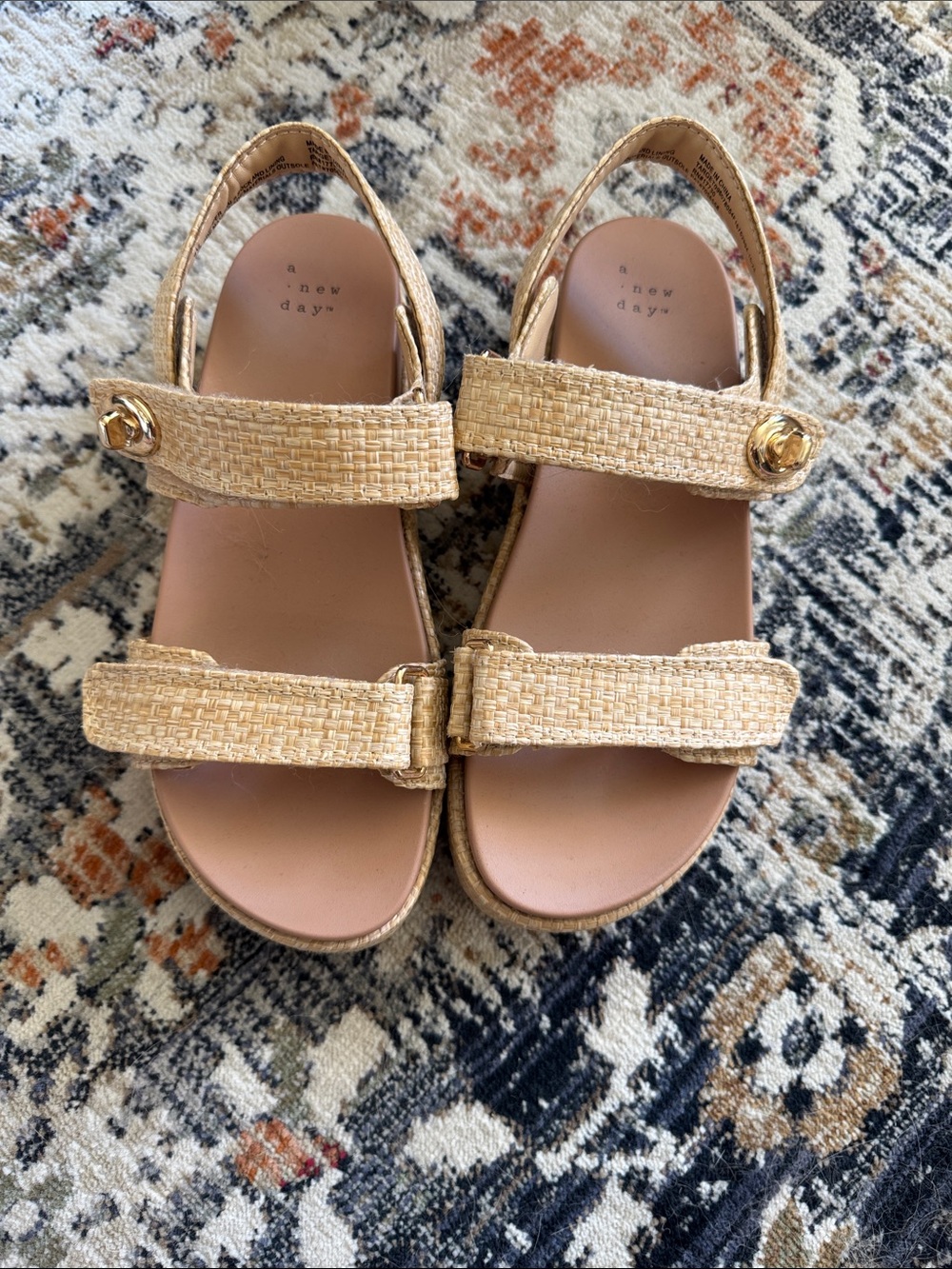 a new day Beige Woven Strap Women's Sandals